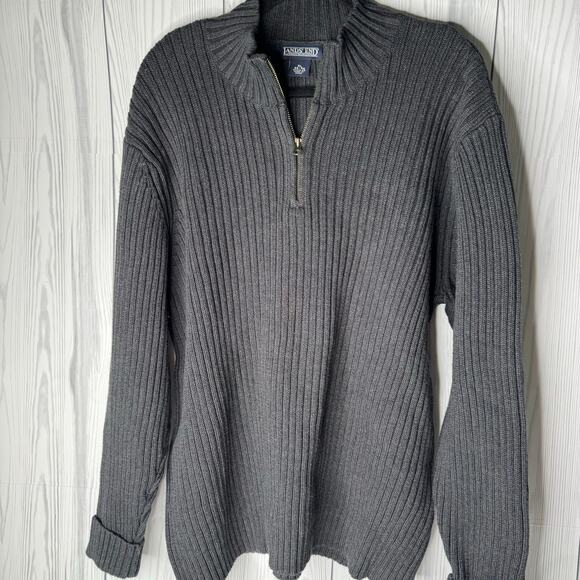 Vintage 90s Lands' End Quarter Zip Pull Over Sweater Gorpcore Made in USA XL - Picture 3 of 7